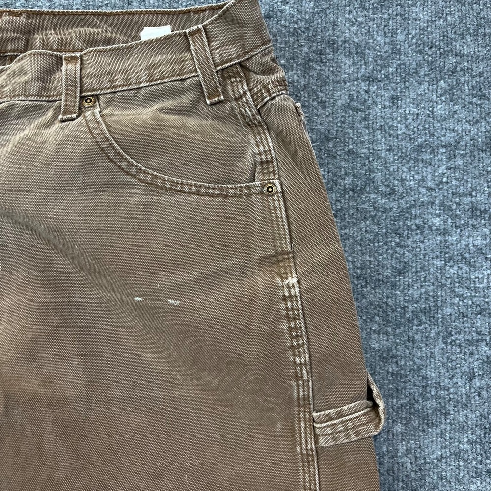 Dickies Carpenter Pants Men's Brown Canvas High Rise Relaxed Workwear - 38X29.5 - Picture 12 of 16